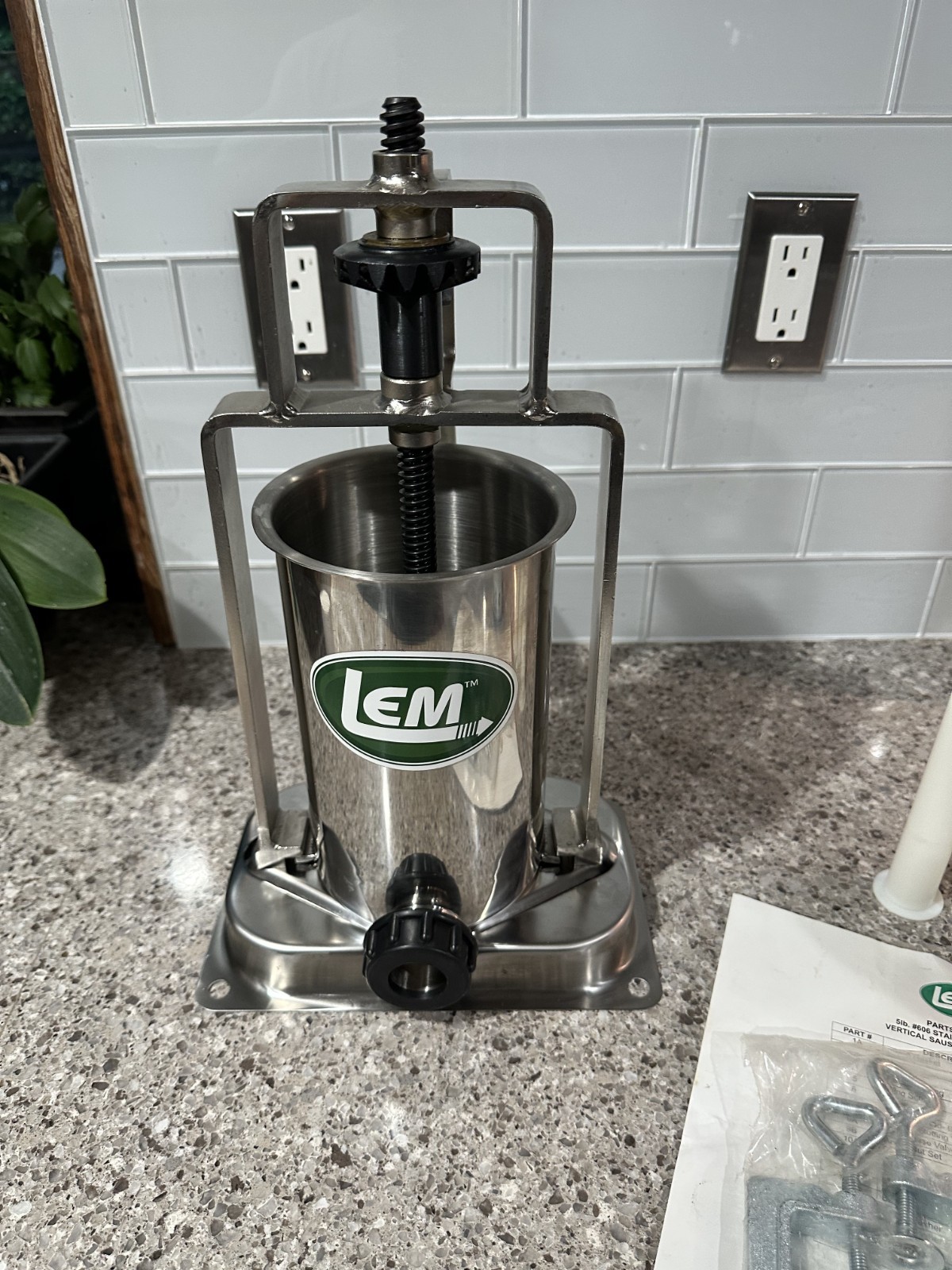 LEM Mighty Bite 5 lb. Stainless Steel Vertical Sausage Stuffer Maker