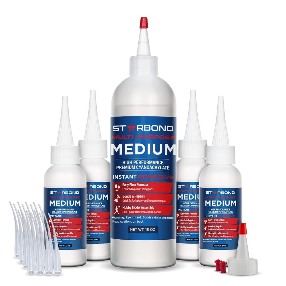 Medium CA Glue Complete Refill Kit (16 oz) – Cyanoacrylate Super Glue Refill ...