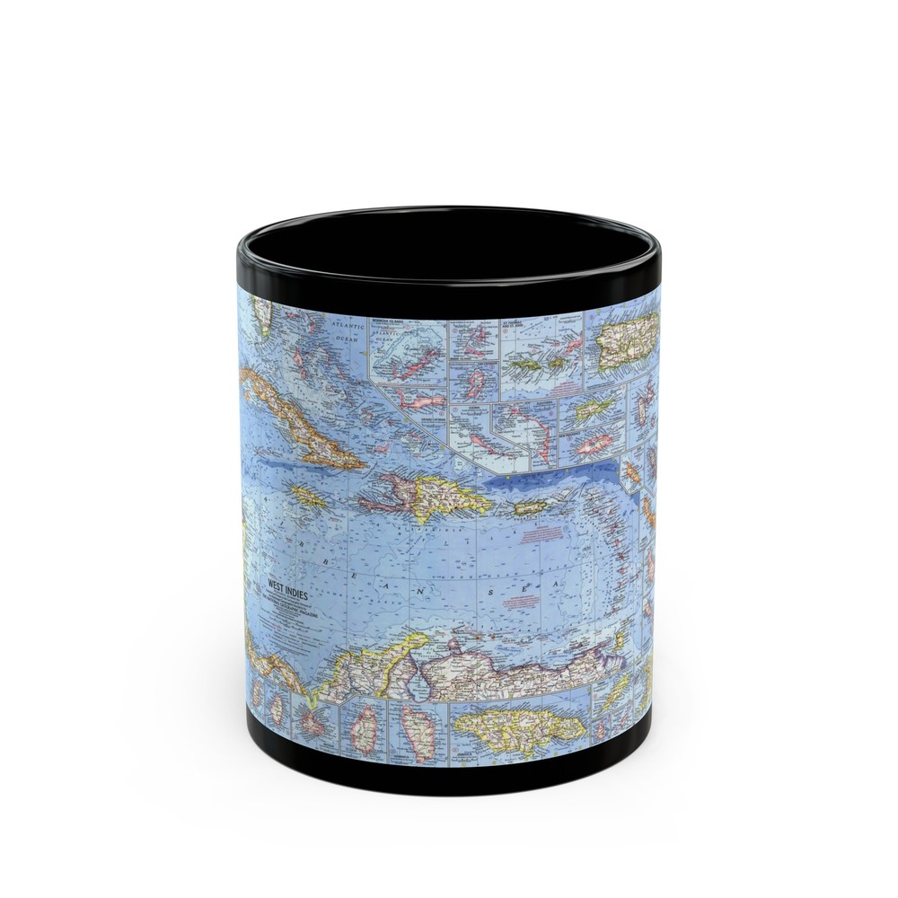West Indies (1962) (Map) Black Coffee Mug