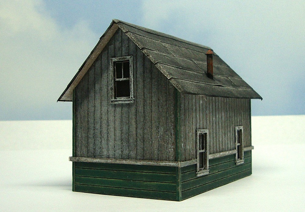 HO scale built wood model Maintenance Shed