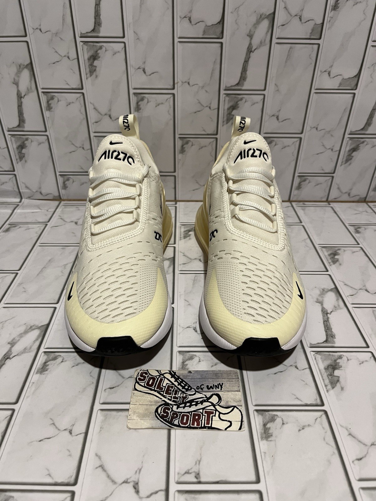 New Nike Air Max 270 Yellow White Running Gym Workout Training Shoes Womens