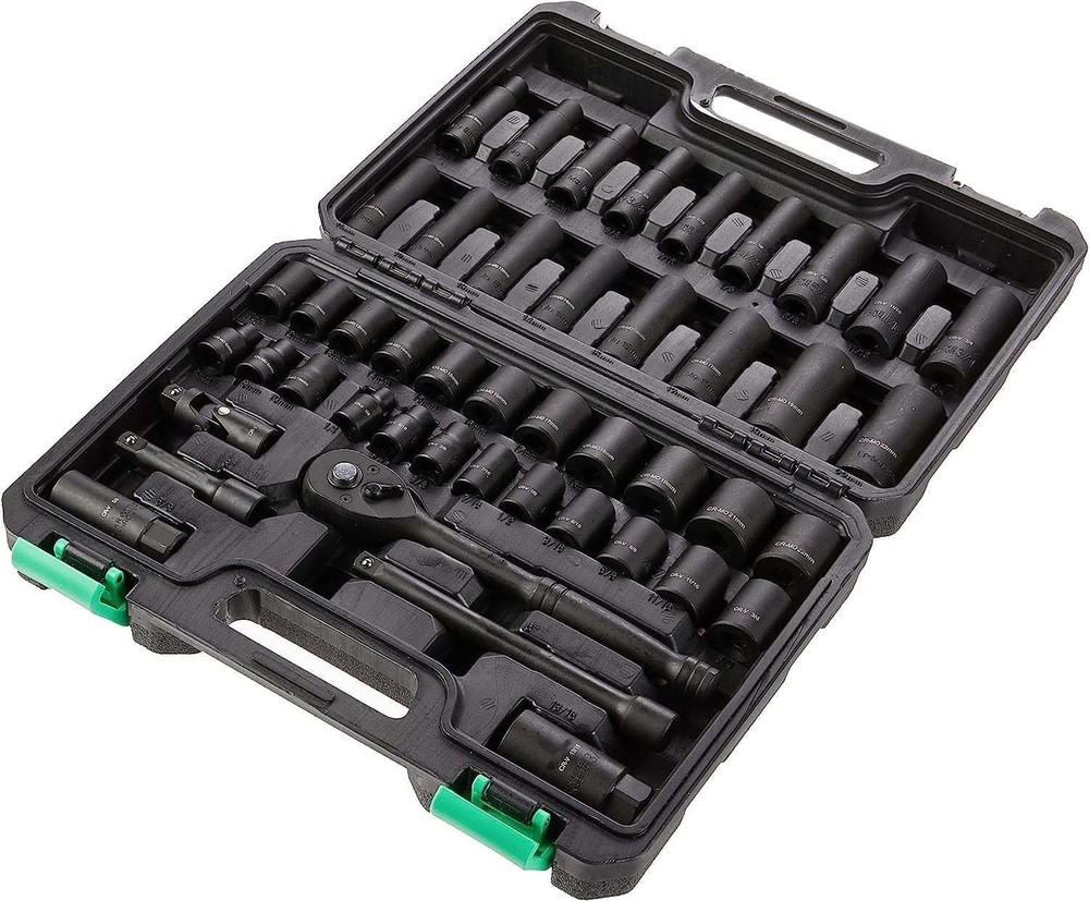 Amazon Basics 46-Piece 3/8-Inch Drive Shallow & Deep Socket Set