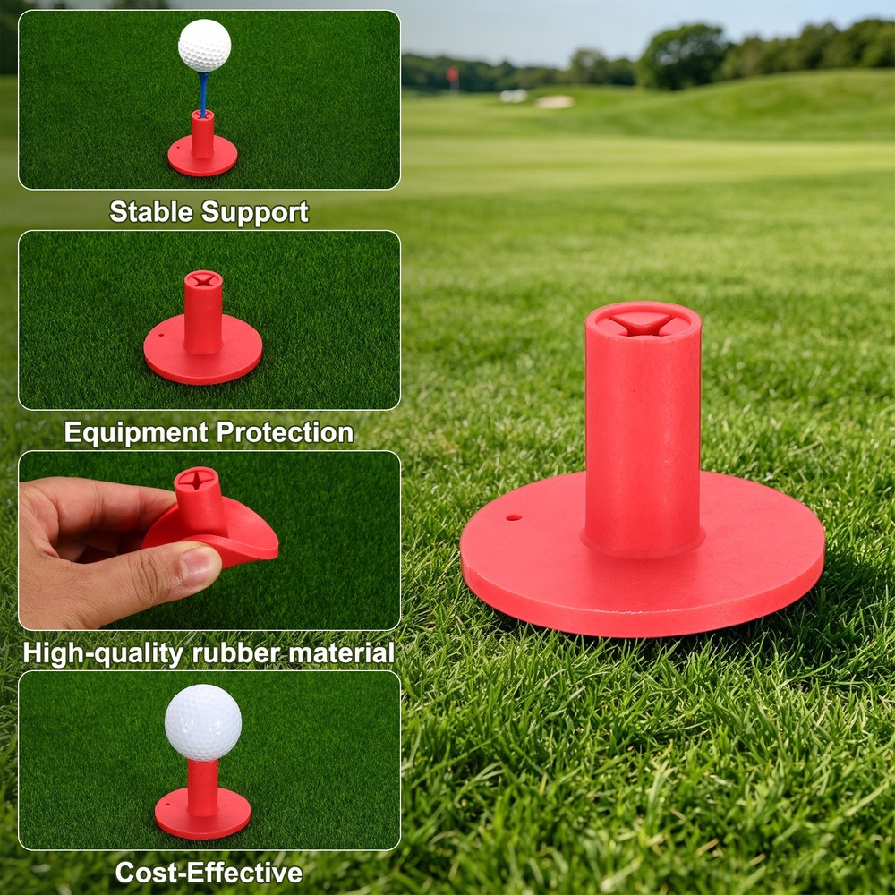 Rubber Golf Tee, 1.5Inch 8Pcs Golf Practice Tees Training Driving Range, Red