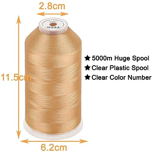 - Single Huge Spool 5000M Each Polyester Embroidery Machine Thread Bamboo-N224