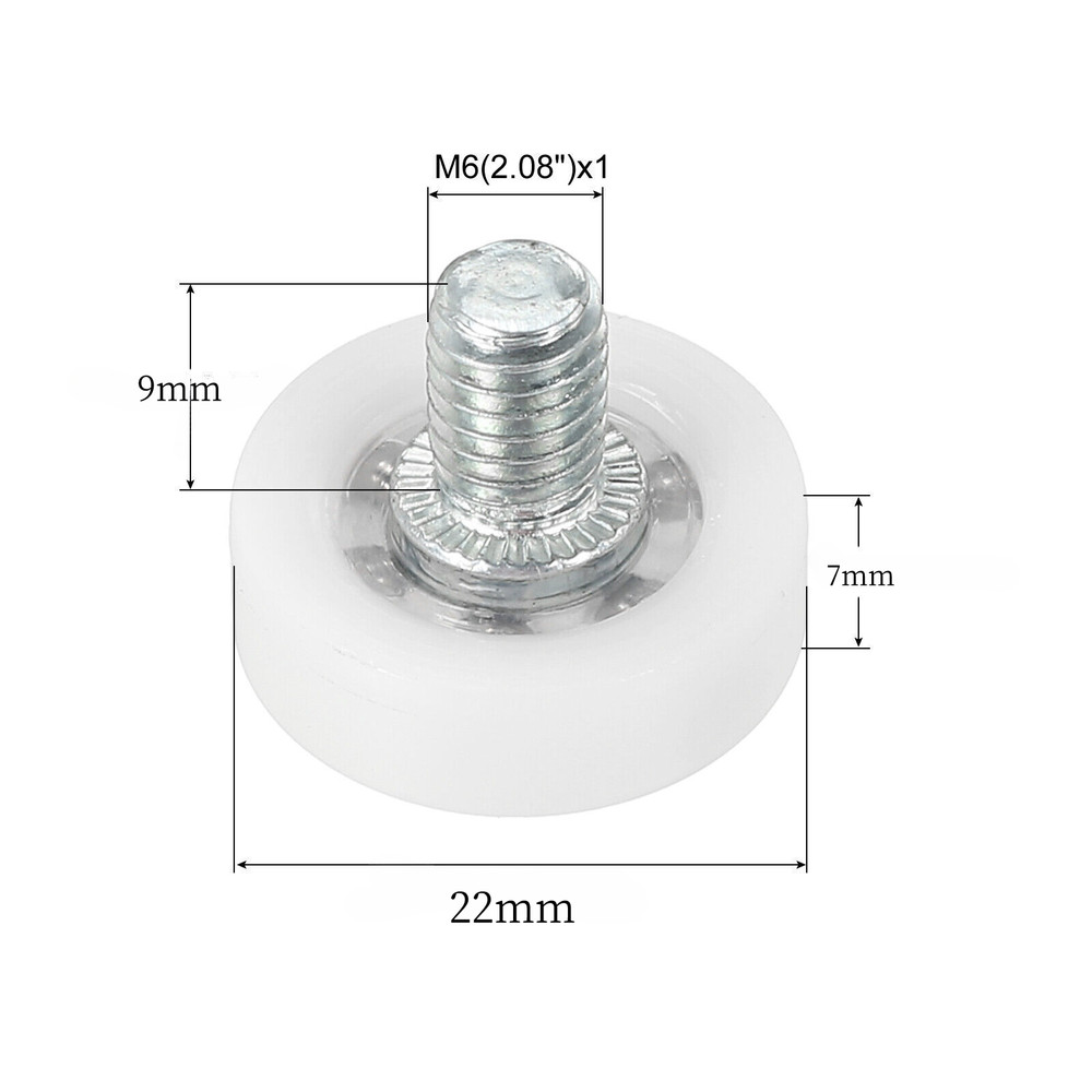 8Pcs 22mm Drawer Rollers Plastic Drawer Pulley Replacement Wheels Bearing