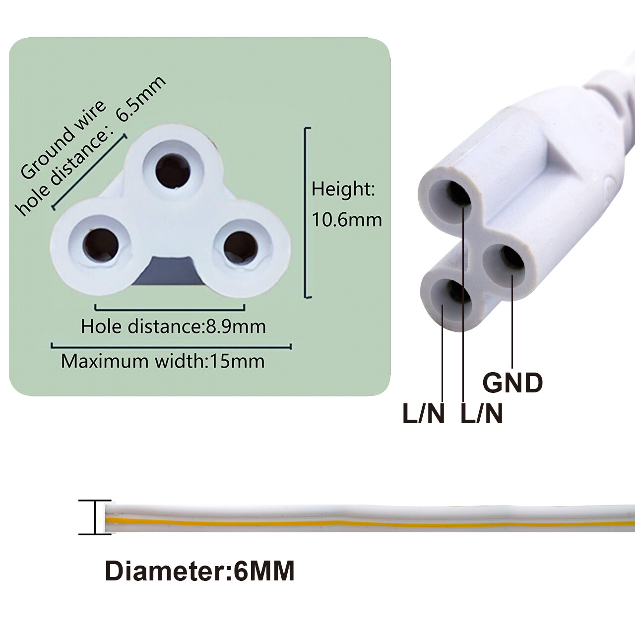 T5 T8 LED Lamp Connecting Wire LED Integrated Tube Cable Linkable Cords