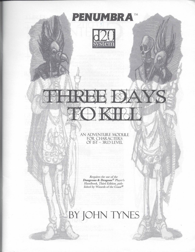 D&D 3E Module: Penumbra: Three Days to Kill, 2000, Clean