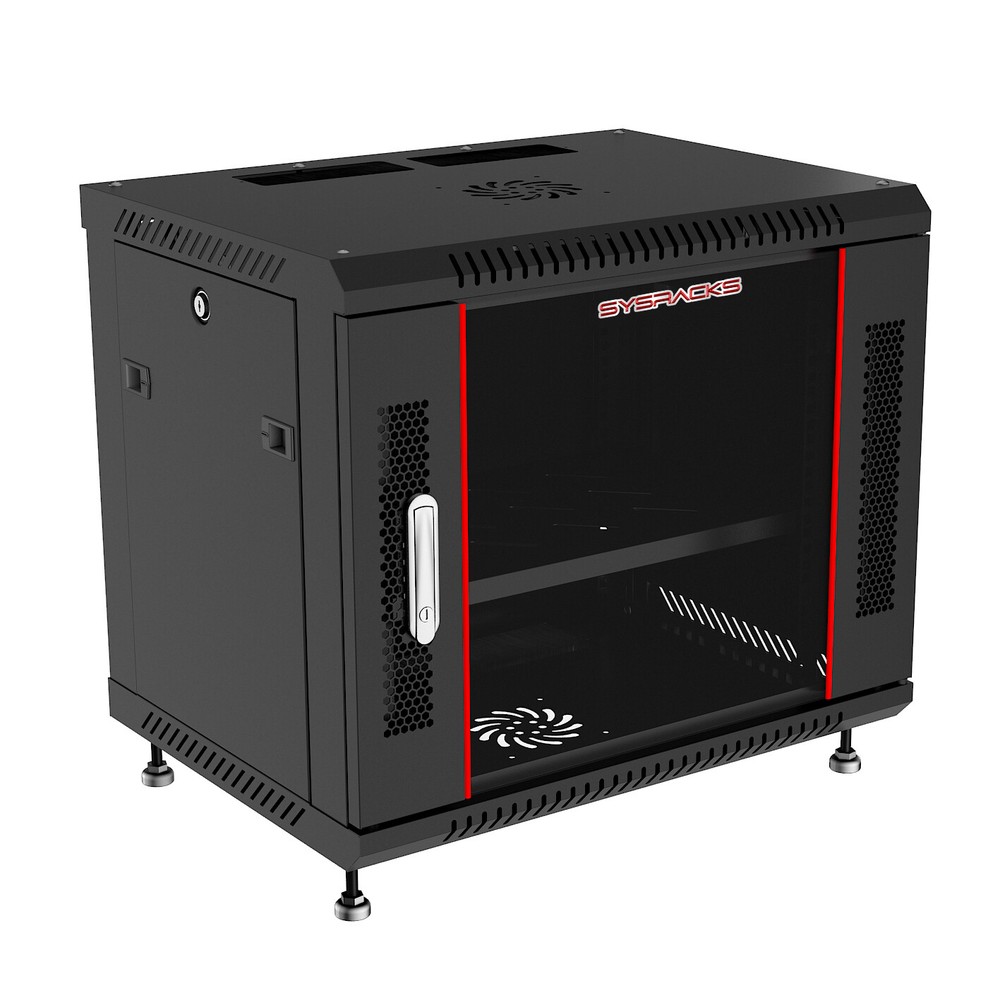 9U Wall Mount Server Rack Network Cabinet Data AV 24-inch Depth Locking Enclosur