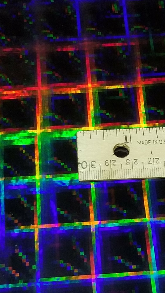 Black Plaid Pattern Holographic Diffractive Sign Vinyl 24" x 10 ft Roll