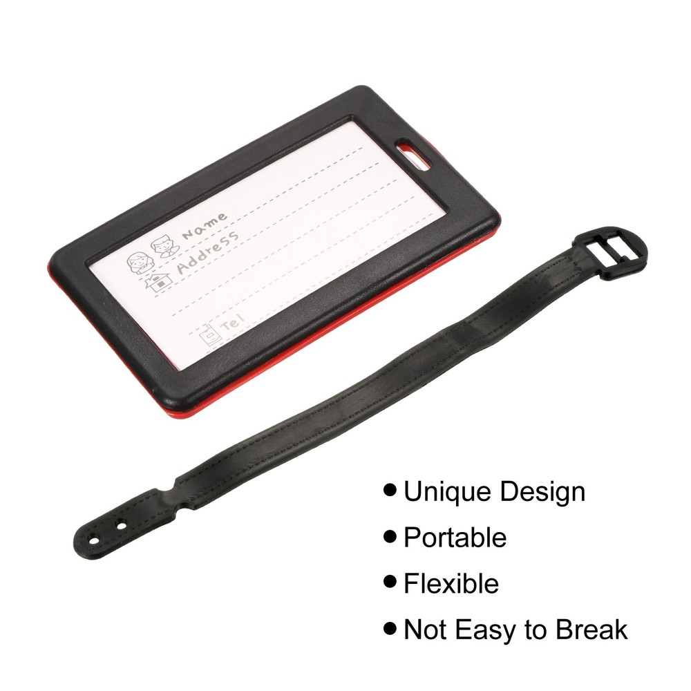 2Pcs PVC Luggage Tag Identifier Label, Don't Touch Pattern Red