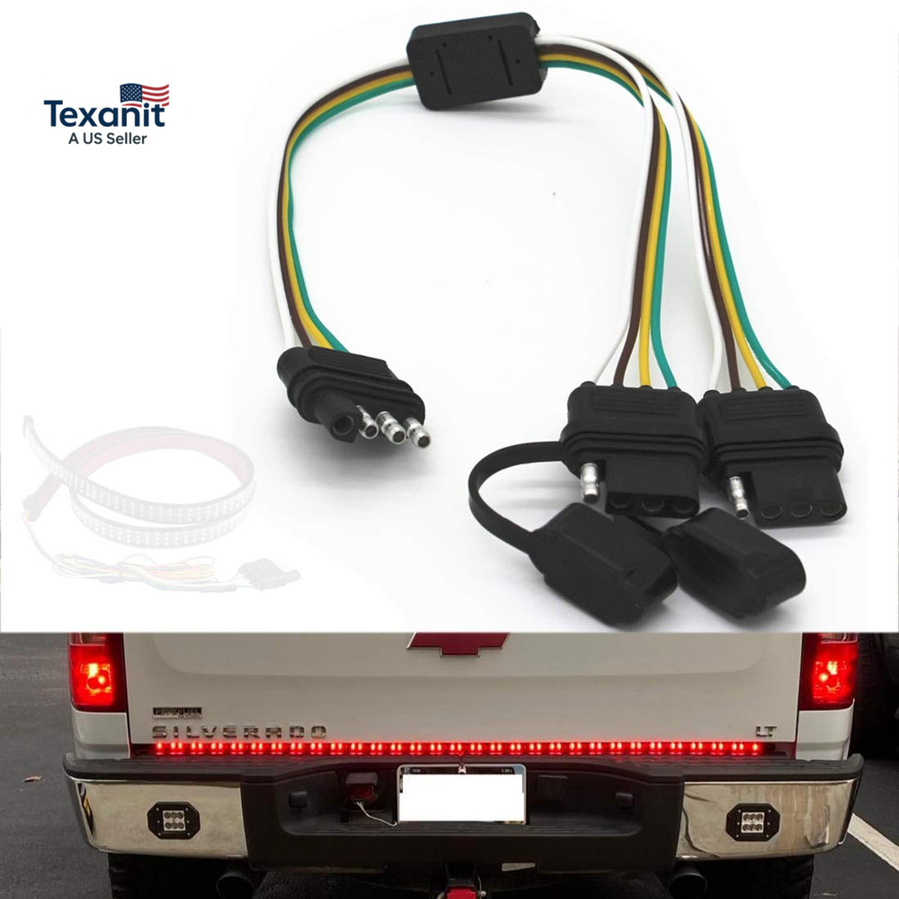 4 Way Y-Splitter Plug Universal for Tailgate Light Bar and Trailer Lights Plug &