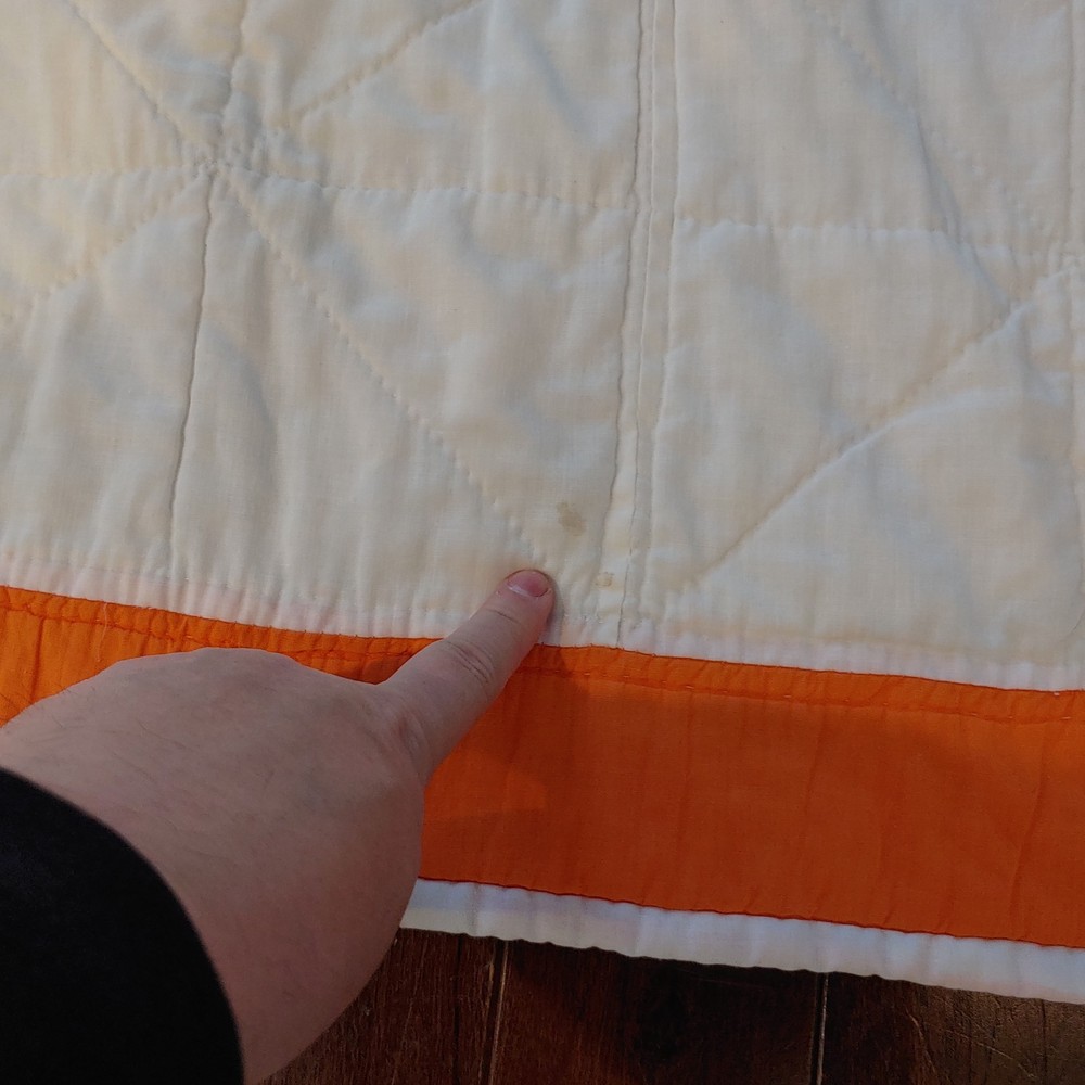 Antique Patchwork Quilt, 78x74, Lonestar Pattern Marked Handmade USA Multicolor