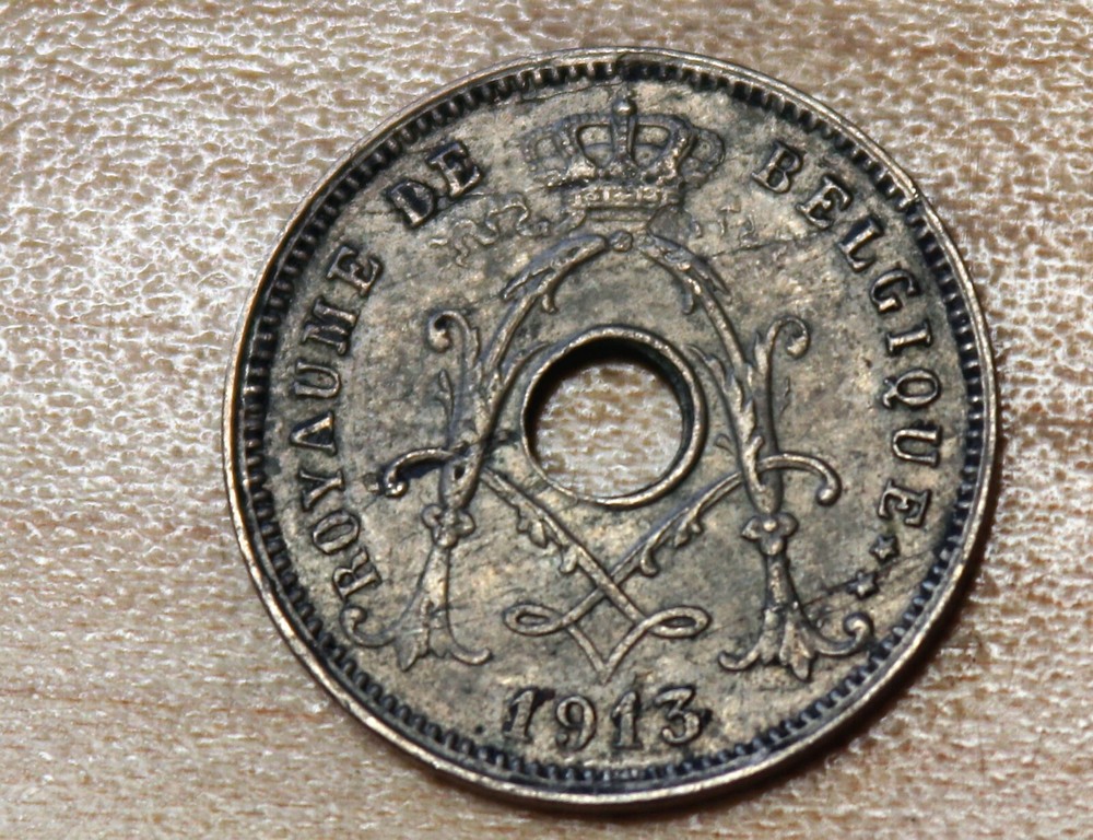 1913 Belgium 5 Centimes French text