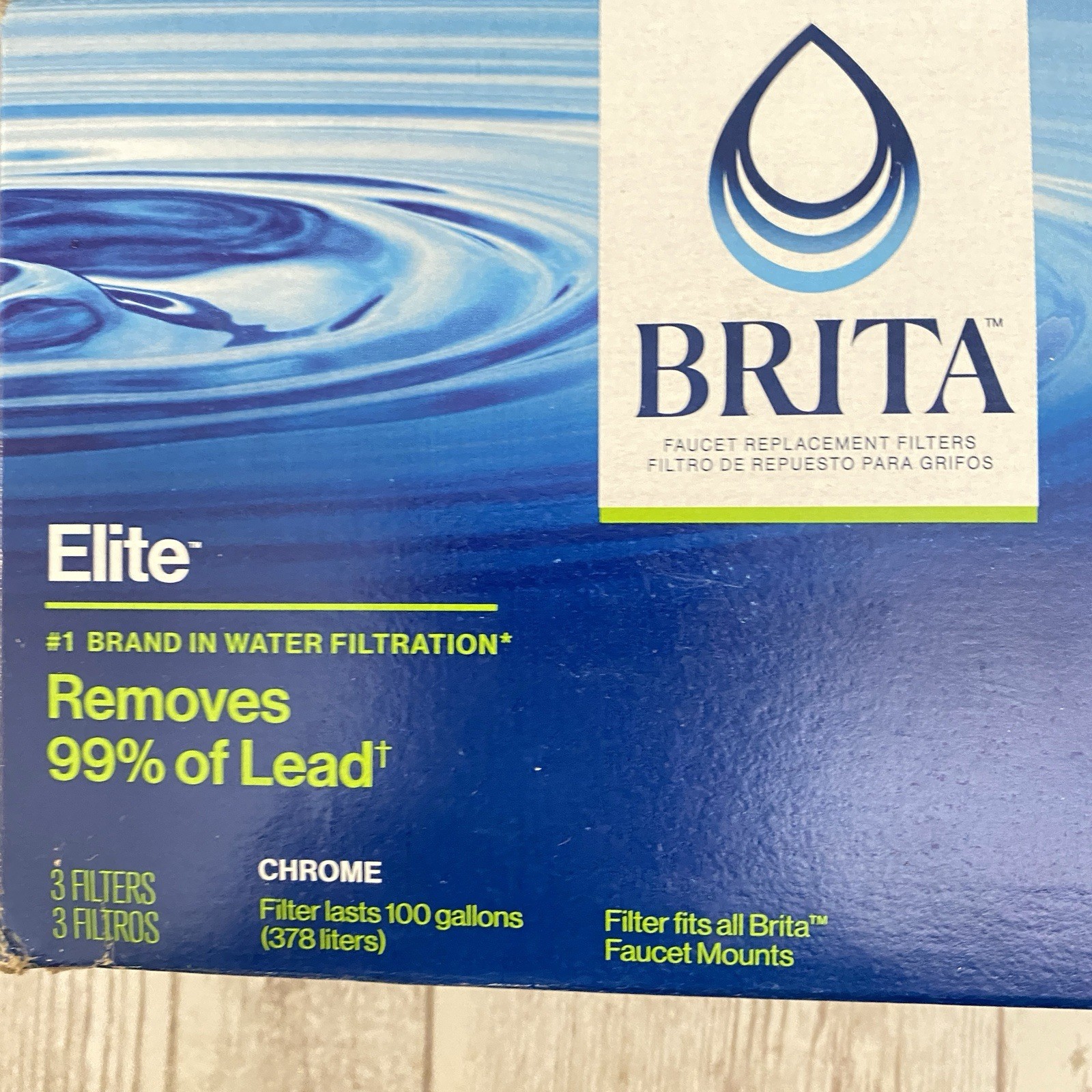 Brita Elite Chrome Faucet Replacement Filter 3-Pack NEW