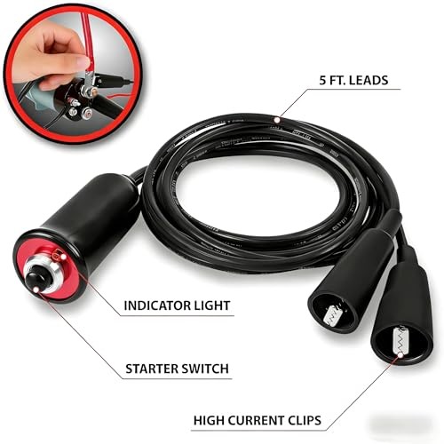 Heavy Duty Remote Starter Switch2V Push Button with 5ft Wire and Alligator 1