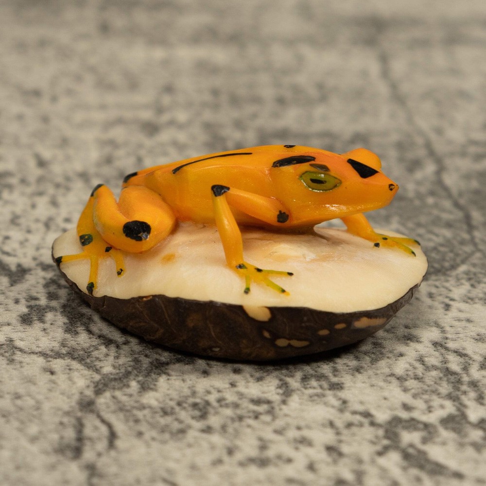 Golden Frog Tagua Carving