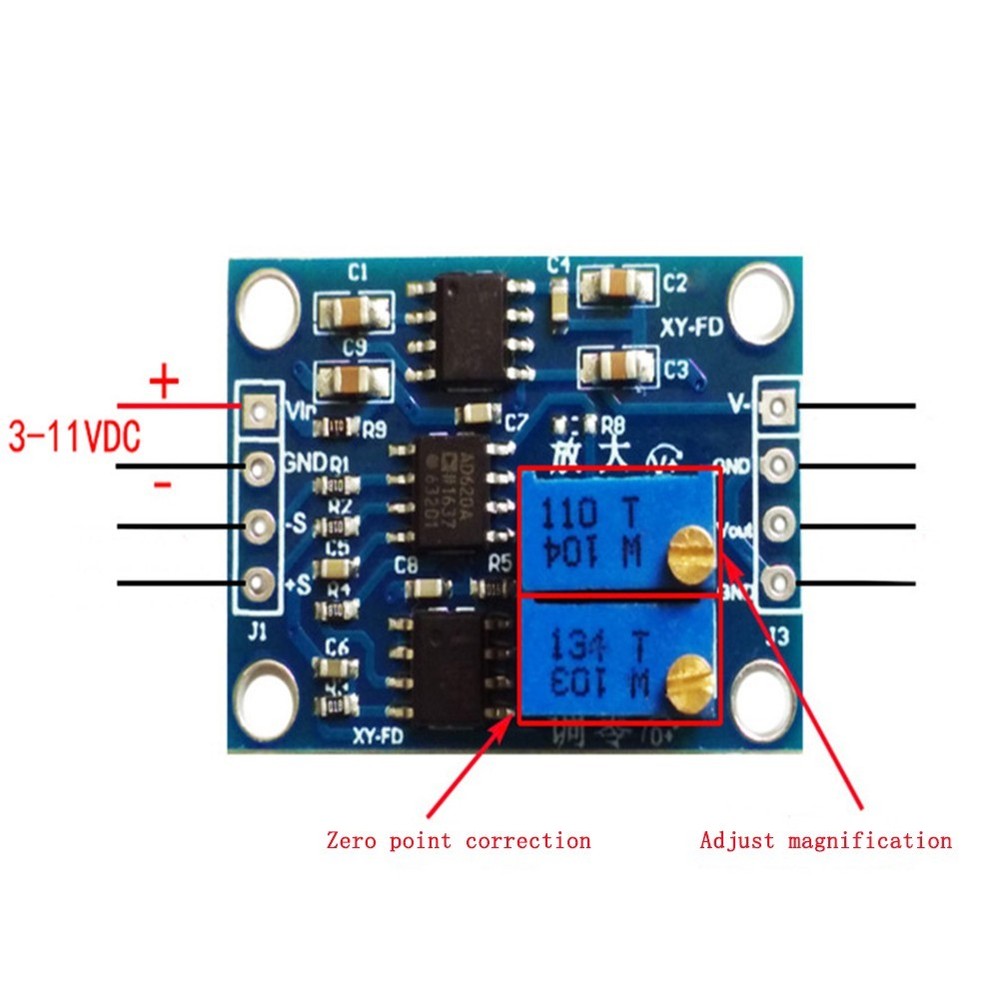 For AC DC Model Voltage Module AD620 Transmitter Low Offset Millivolt Voltage