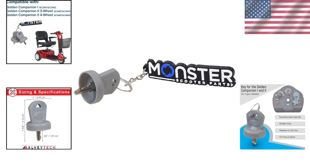 OEM Replacement Key for Golden Technologies Mobility Scooters - Secure Your Ride