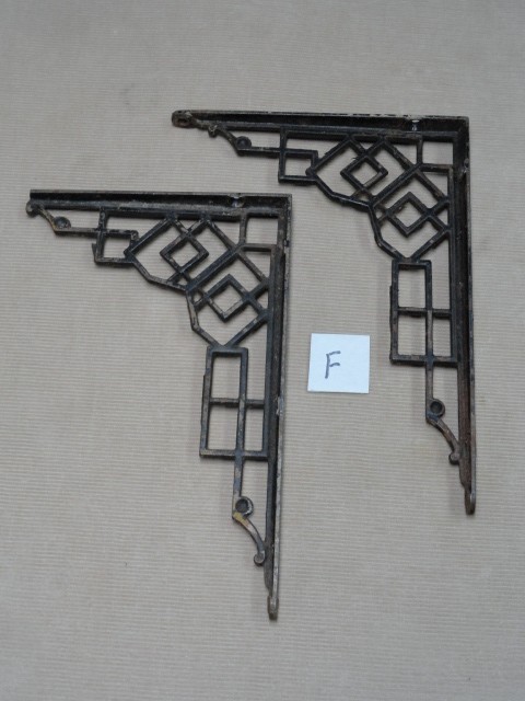 Victorian Cast Iron Shelf Brackets Same Size & Pattern Original 'F'