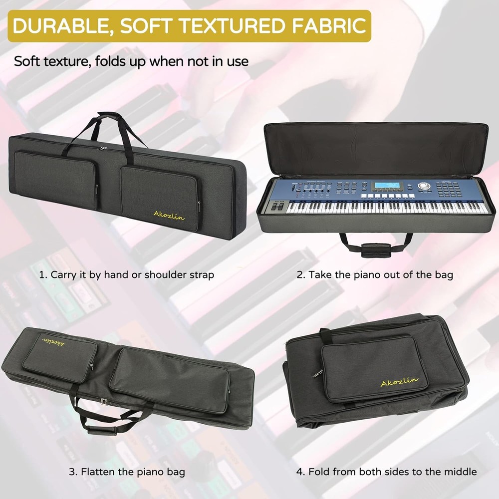 AKOZLIN 88-Key Padded Keyboard Gig Bag