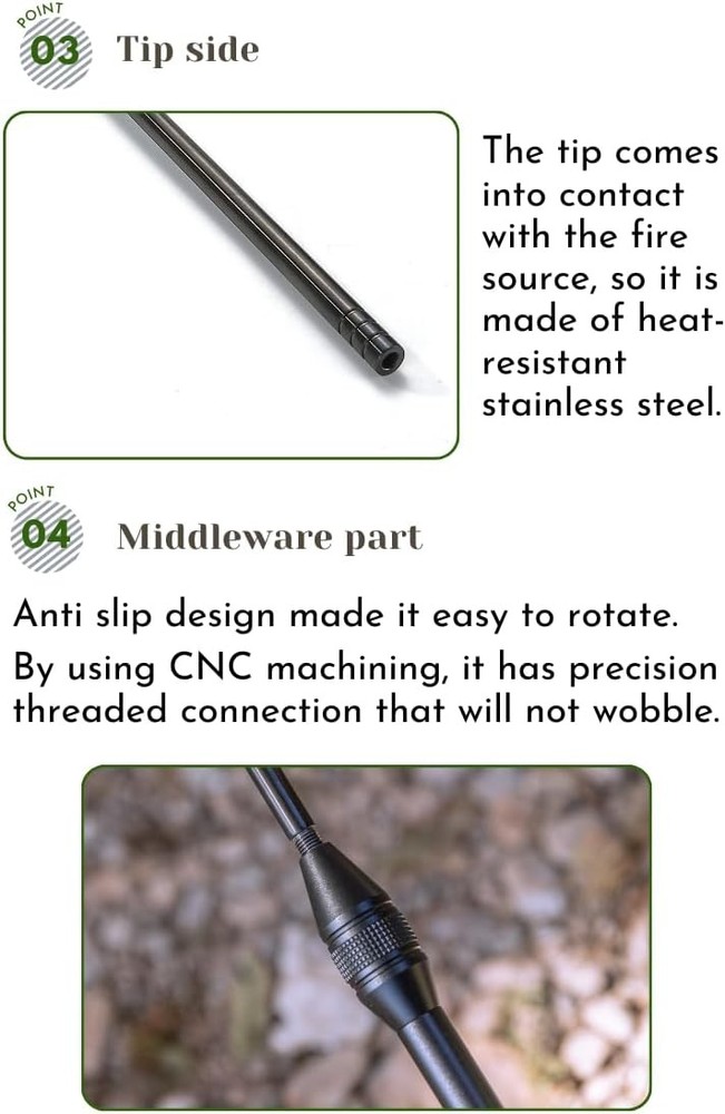 camping moon Fire Blowing Stick Split Type Compact Fire Starter Grill Starter Bl