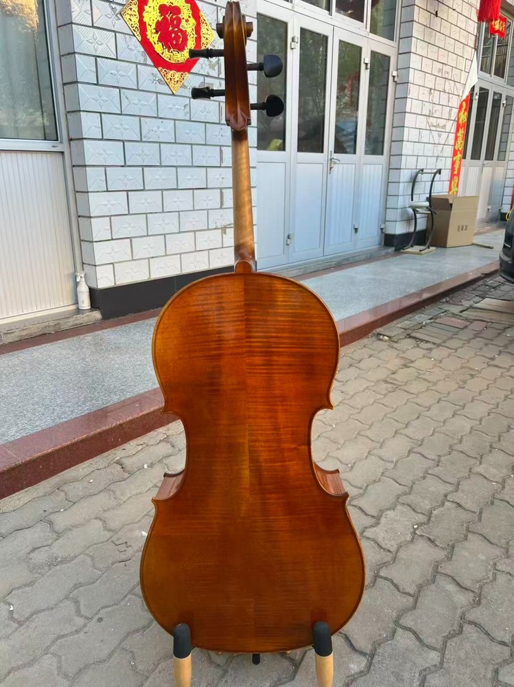 Solid Maple wood Cello 4/4 Full size, Shiny surface, Hand made, Free bag bow