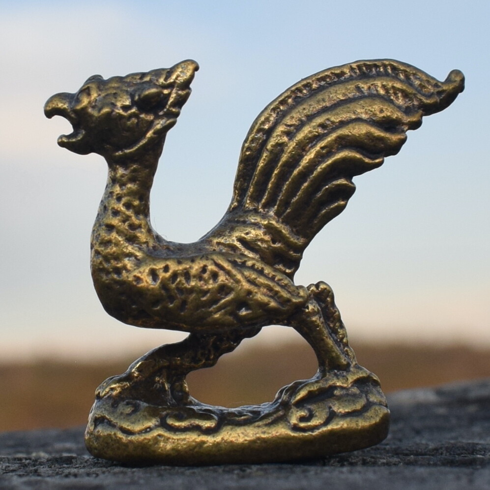 Mini Mythological BASILISK Solid Bronze Ornament Statue Figurine Amulet Talisman