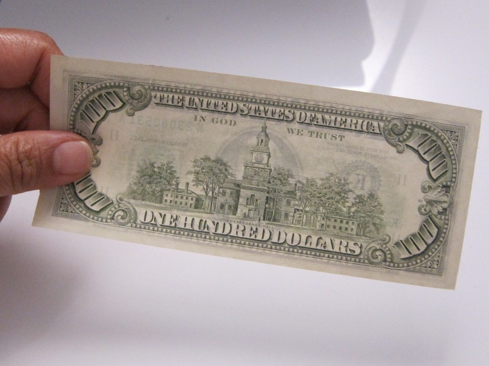 1985 $100 Double Impression Printing Error Uncirc K23080531A