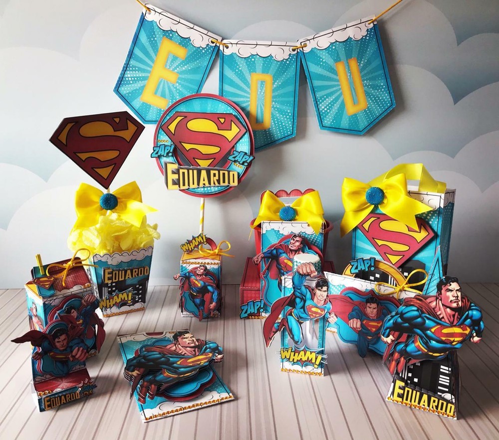 Personalized Superman Theme Cake Topper