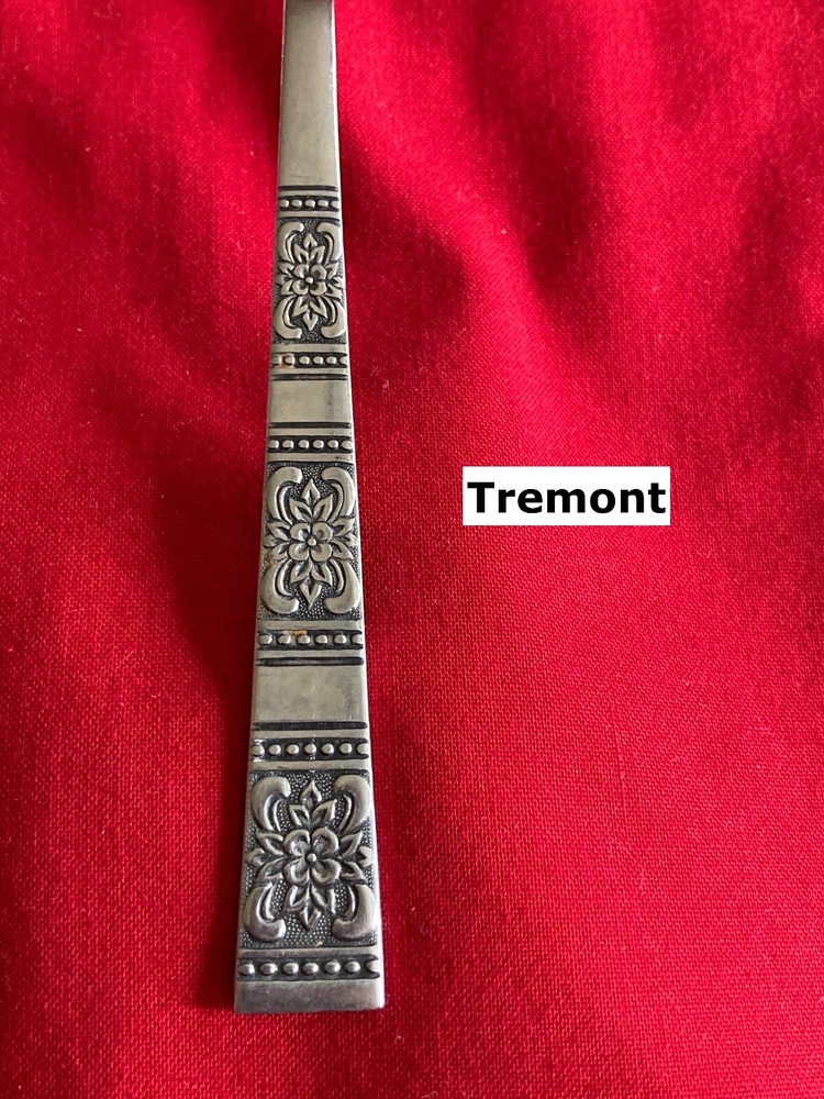 TREMONT Flat Tip Floral Textured Stainless Dinner Fork 7 1/4" Unknown Manf