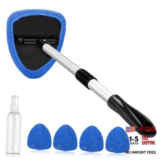 AstroAI Windshield Cleaner Tool, Car Interior Window Detailing 1 pack Blue