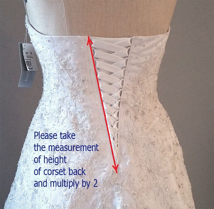 Ivory Satin Corset Loops Lacing Looping Corset Back Lace-Up Zipper Replacement