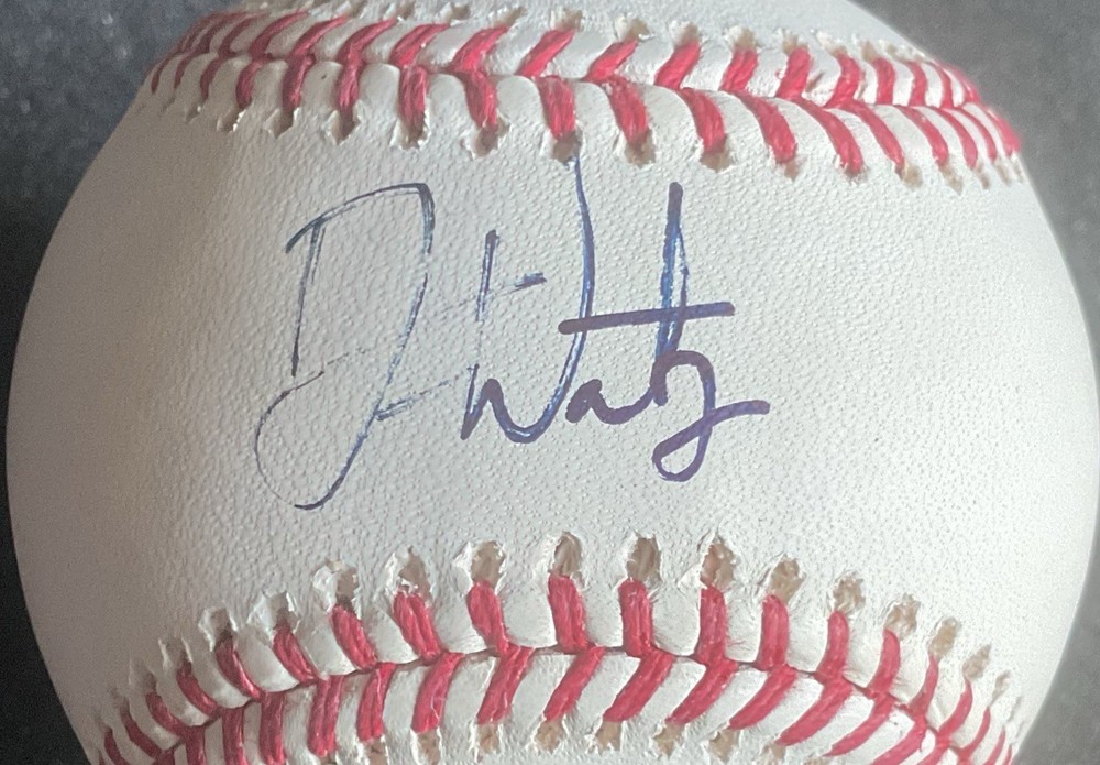 DREW WATERS AUTHENTIC AUTOGRAPHED “Manfred” ROMLB KC ROYALS