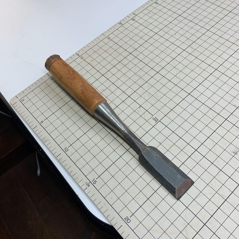 Vintage Japanese Chisel Tool Flat 0.4 Used Carpentry