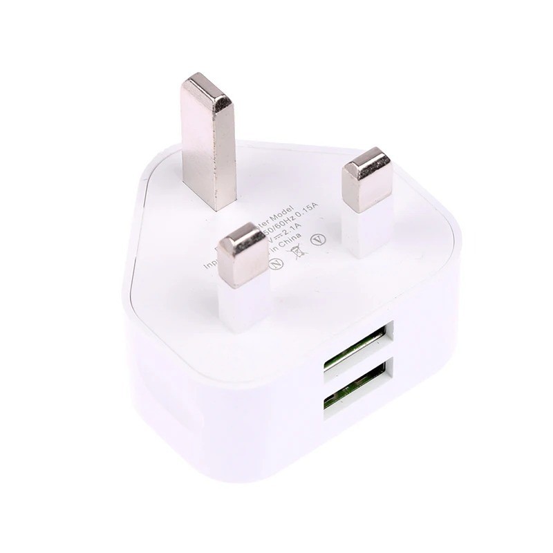 USB 3 Pin UK Wall Charger Adapter Plug for Various devices