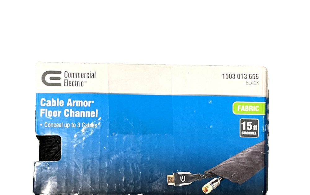 15 Ft. Fabric Floor Cord Protector in Black