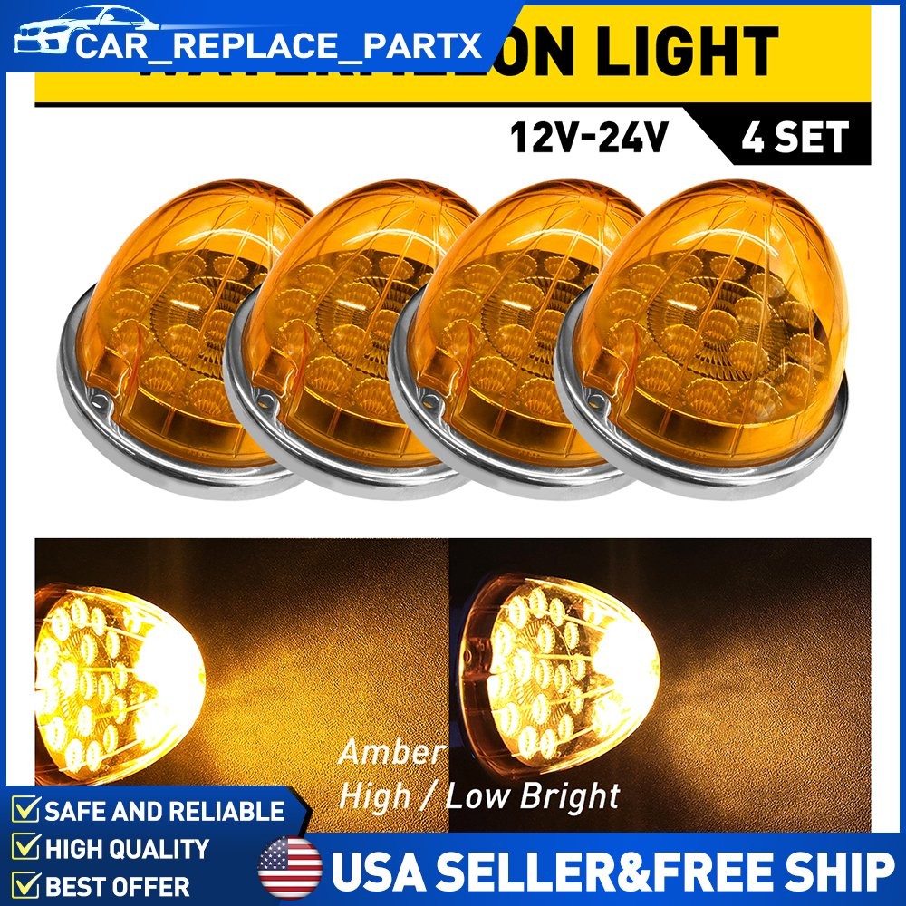 4x Watermelon amber Bunk Adapter Kit Light Conversion Kit W/ Bezel & Adapter Kit