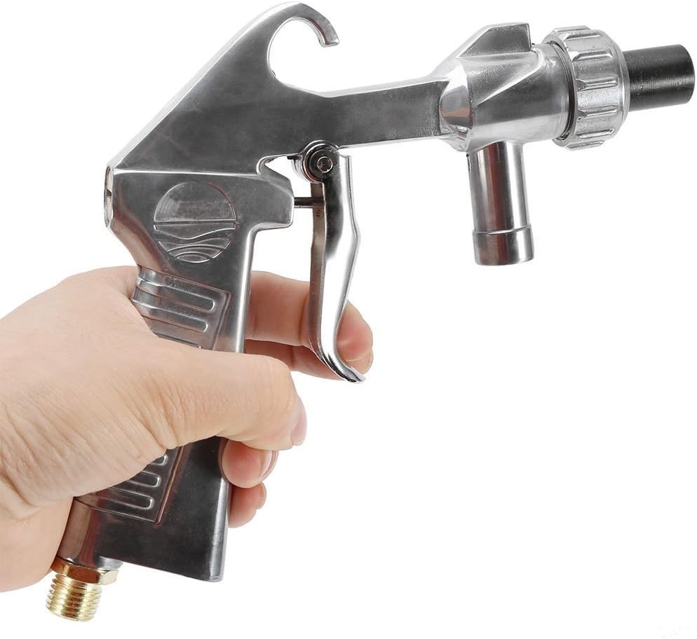 Sandblaster Kit Abrasive Sand Blasting Gun Rust Remove with Air Quick Silver