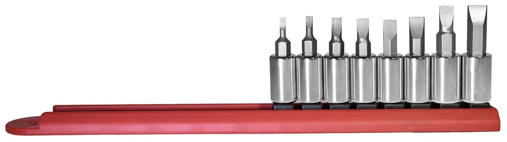 Mayhew Tools 16011 Slotted Socket Bit Set, Chrome Plated, 8-Piece Polished Chrom
