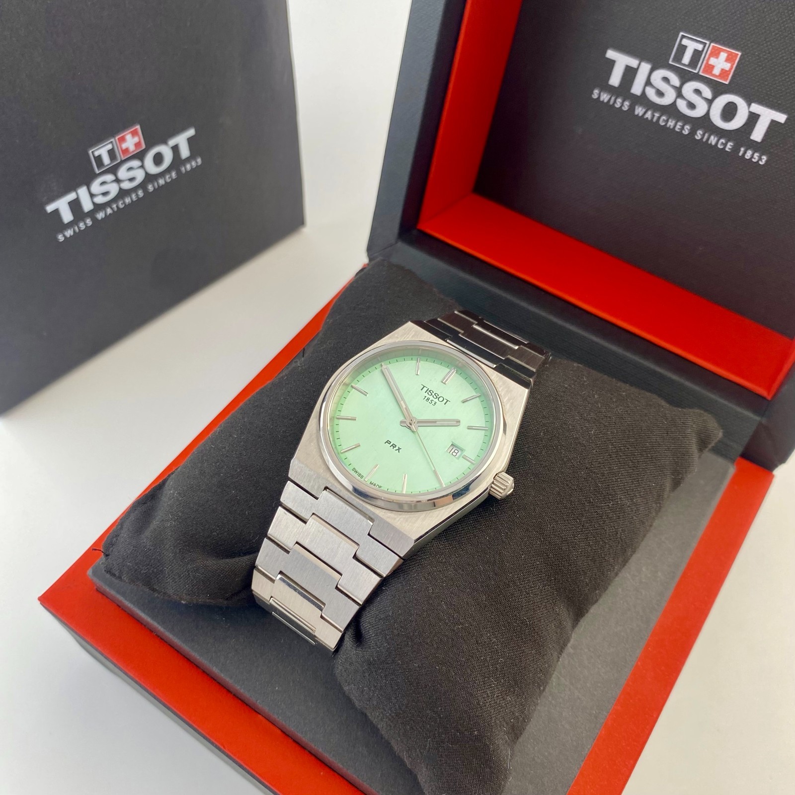 Tissot PRX 40mm Swiss Quartz Watch T137.410.11.091.01 Stainless Steel Green Dial