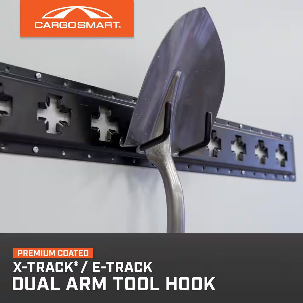 Grey Powder Coated Dual Arm Tool Storage Hook (1-Pack)