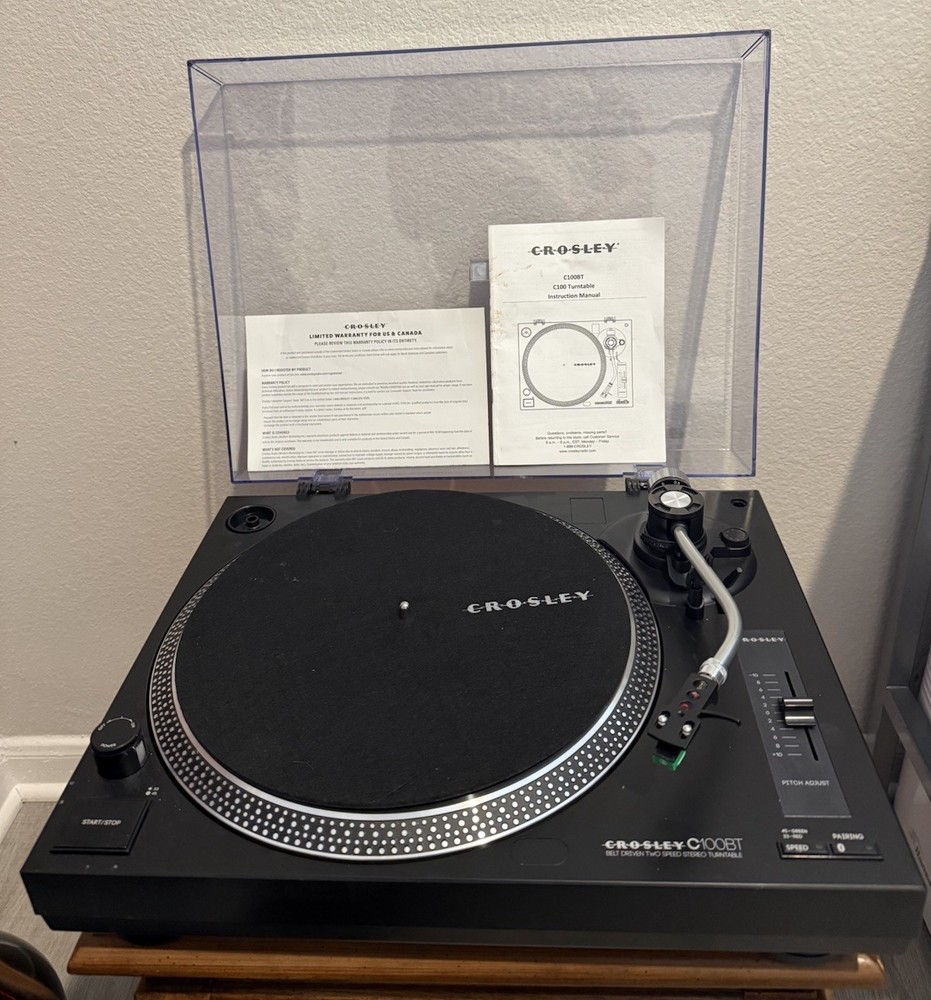 Crosley C100BT, 2-Speed Bluetooth Turntable Record Player - Black