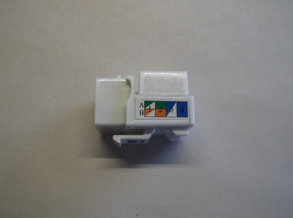 Cat5E Keystone Jack in White 25 Pcs Pack 110 Punch Data Computer Network