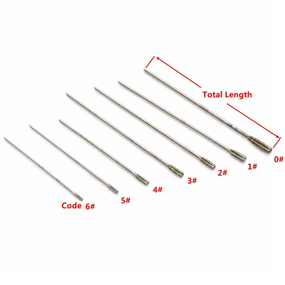 20Pcs 2mm Diamond Lapidary Drill Bits Hole Solid Bits Jewelry Tools for Stone