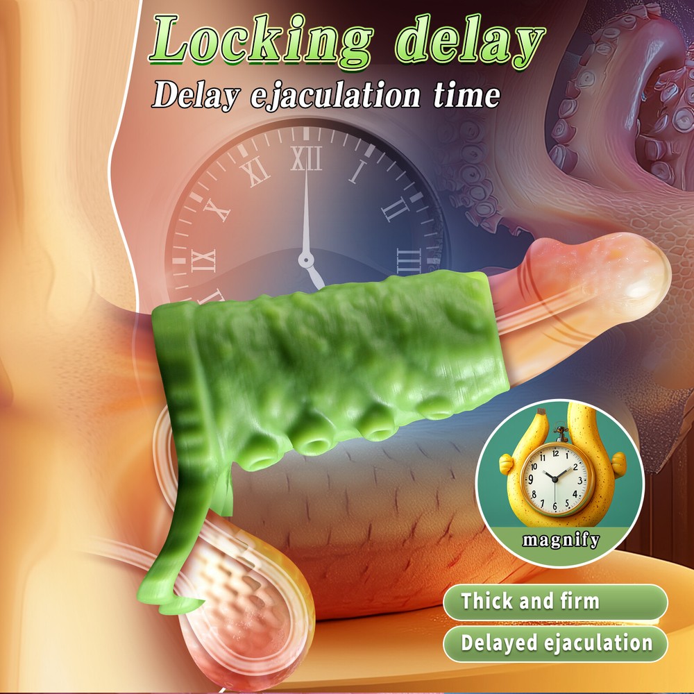 Soft Penis Sleeve Cock Ring Extender Enlargement Locking Delay Ejaculation Time