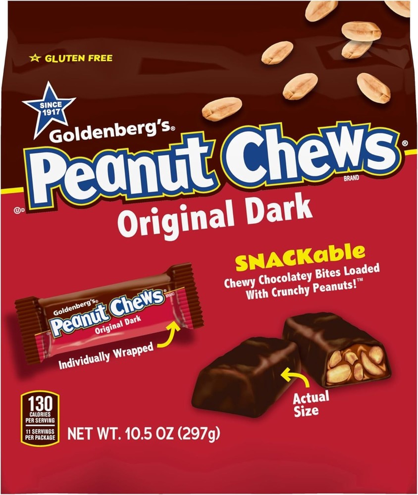 Goldenberg's Peanut Chews Original Dark. Bag