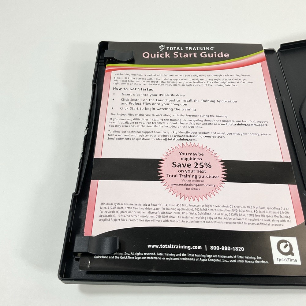 TOTAL TRAINING FOR ADOBE PHOTOSHOP DREAMWEAVER FLASH ILLUSTRATOR CS3 BUNDLE 4