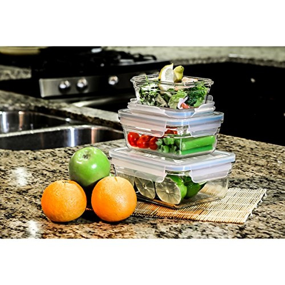 Glasslock 6-Piece Rectangle Oven Safe Container Set