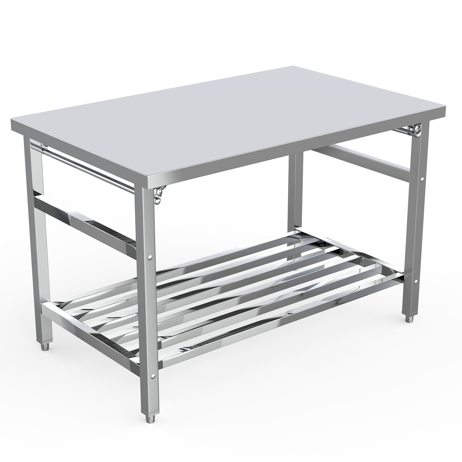 48" x 30" Stainless Steel Prep Table Folding Work Table w/ Adjustable Undershelf