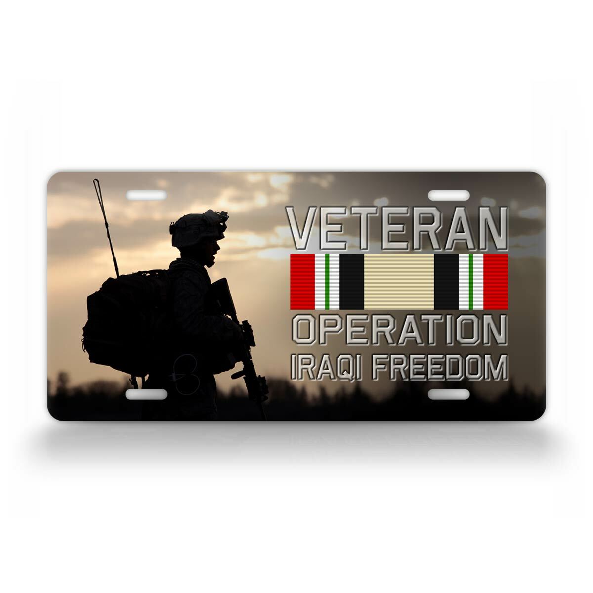 Operation Iraq Freedom Veteran License Plate/ US Military Army Auto Tag